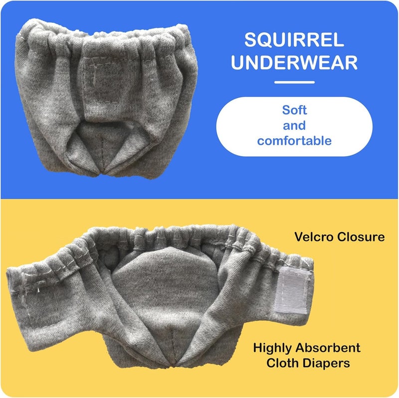 hokable 2PCS Small Pet Diapers,Adjustable Sugar Glider Diapers Climbing Diapers,Washable,Specially Designed for Use on Pet Squirrels Small Medium Guinea Pig. (Grey, M) - Image 3